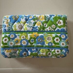 Vera Bradley Floral Quilted Clutch in Blue, Green, and Yellow